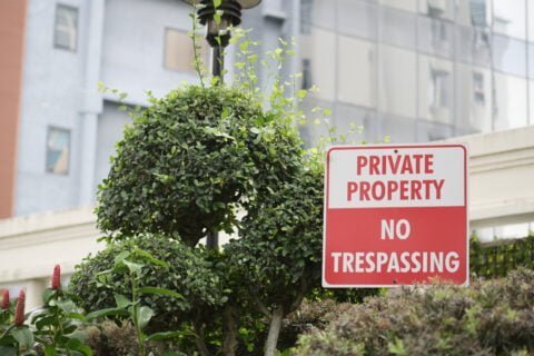 private property no trespassing text and buildings 2023 11 27 05 17 03 utc
